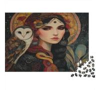 Dea della Luna Nera, gufo e serpente Puzzle 1000Pcs Decorazione Per La Casa. Rilassamento E Intelligence Per Adulti E Bambini Da 14 Anni 38x26cm/1000pcs