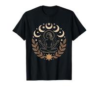 Dea della Meditazione Luna Arte Spirituale Boho Maglietta