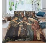 Dea della mitologia norrena Biancheria Da Letto Con Copripiumino,Illustrazione Art Nouveau 3D Stampa, Con Federe Parure Microfibra,per Ragazzo, Ragazza King（220x240cm）