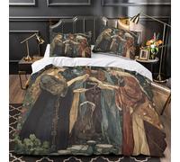 Dea della mitologia norrena Copripiumino E Federa, Stampata Illustrazione Art Nouveau 3D Stampa Set Di Biancheria Da Letto in Microfibra Per Adulti, Bambino Super King（260x220cm）