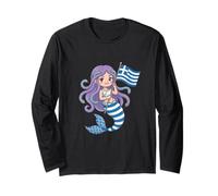 Dea della Sirena Greca Medusa - Simpatica Bandiera della Grecia Souvenir Maglia a Manica