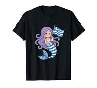 Dea della Sirena Greca Medusa - Simpatica Bandiera della Grecia Souvenir Maglietta