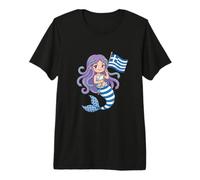 Dea della Sirena Greca Medusa - Simpatica Bandiera della Grecia Souvenir Maglietta Premium