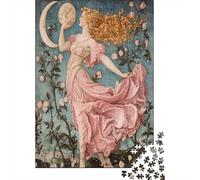 Dea e luna Puzzle 1000Pcs Tono rosa Decorazione Per La Casa. Rilassamento E Intelligence Per Adulti E Bambini Da 14 Anni 70x50cm/1000pcs