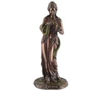 Dea greca Hygieia, dea della salute, pietra artificiale, bronzata/colorata a mano, by Veronese