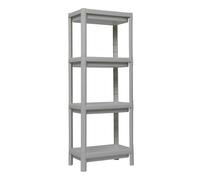 DEA HOME Linda Scaffale grigio modulare con 4 ripiani in plastica resistente forata 38x23x100h cm, multifunzionale, facile da montare e leggero, ideale per casa, garage o magazzino