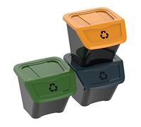 Set pattumiere per la raccolta differenziata 'ecobin' 3 pezzi - 30 lt - cm 39x39