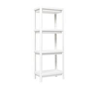 DEA HOME Scaffale multifunzionale 4 ripiani in plastica, colore bianco da interno esterno, dimensioni 38x23x100 cm