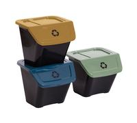 Set pattumiere per la raccolta differenziata 'ecobin' 3 pezzi - 30 lt - cm 39x39