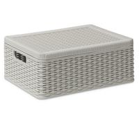 CONTENITORE MULTIUSO IN RESINA CON COPERCHIO BIANCO DECORA M -381