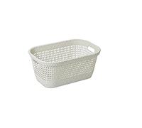 DEA HOME Z438M008 Cesta Portapanni Rattan, 45 L, 60x40x26, Bianco