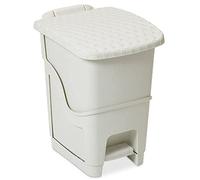 DEA HOME Z441M008 Pattumiera Rattan Bin, 18 L, 28x35x40, Milk White