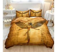Dea Isis Hieroglyphen - Copripiumino in piumino stampato su entrambi i lati, 2 pezzi, 135 x 200 cm, biancheria da letto misteriosa antica per decorare la camera da letto, morbido, non necessita di