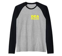 DEA Police Drug Enforcement Administration Front And Back Maglia con Maniche Raglan