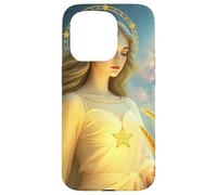 Dea Vergine celeste in Golden Starlight Custodia per iPhone 15 Pro