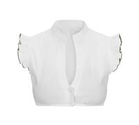 DeaAmyGline Dirndl Camicetta da donna a maniche ad ali Dirndl, colore bianco, nero, scollo a V, con bottoni, per costume tradizionale bavarese, per Oktoberfest, 0103-verde, 3XL