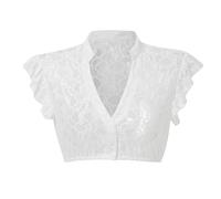 DeaAmyGline Dirndl Camicetta da donna a maniche ad ali Dirndl, colore bianco, nero, scollo a V, con bottoni, per costume tradizionale bavarese, per Oktoberfest, 0830-bianco, XXL