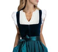 DeaAmyGline Dirndl Camicetta da donna a maniche lunghe, con scollo a V, con volant, colore bianco, stile bavarese, moderna, per Oktoberfest, bianco, XL