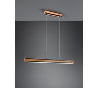 DEACON SOSPENSIONE LED 42W 5000lm, 2700+4000+6500K BI-EMISSIONE METALLO NERO E INSERTO LEGNO NATURALE DIMMERABILE CON FUNZIONE TOUCH L. 110CM