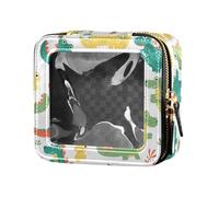 Dead Fish Skeletons Borsa per il trucco trasparente impermeabile per donne ragazze organizer cosmetico portatile sacchetti per la cura della pelle, Coccodrillo a forma di coccodrillo, Taglia unica