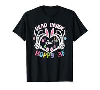 Dead-Inside But Hoppy AF Easter Spooky Skeleton Bunny Easter Maglietta