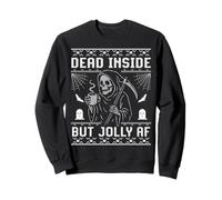 Dead Inside But Jolly AF Ugly Maglione Gotico Natale Felpa
