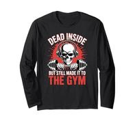 Dead Inside But Made To The Gym, Skeleton Workout Humor Maglia a Manica