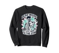 Dead Inside But Still Made to The Gym Skeleton Lifter Felpa