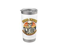 Dead Inside Ma Caffeinated | Retro Skeleton Coffee Bicchiere termico in acciaio inox doppia parete