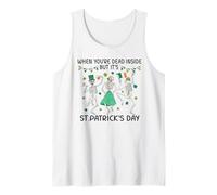Dead Inside St Patricks Day Dancing Skeletons Lucky Clover Canotta