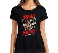 Dead Internet No Signal No Soul Japan Y2K - Maglietta da donna, Nero , XL