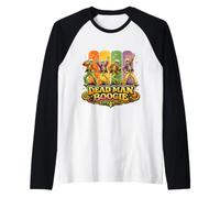 Dead Man Boogie Dancing Skeleton retrò per Halloween Maglia con Maniche Raglan