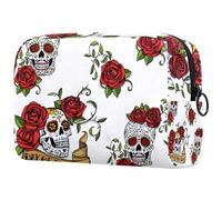 Dead of The Dead Skulls - Trousse per cosmetici da donna, borsa da viaggio per articoli da toeletta grande, pratica borsa organizer con cerniera, Multi, 18.5x7.5x13cm/7.3x3x5.1in, Beauty case