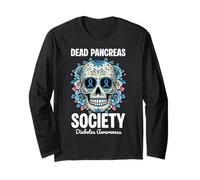 Dead Pancreas Society Halloween Sugarskull Floreale Maglia a Manica