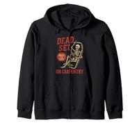 Dead Set on Carpenteria Scheletro Divertente Carpentiere Halloween Felpa con Cappuccio