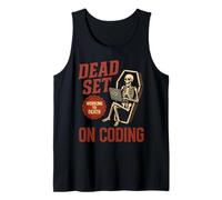 Dead Set on Coding Scheletro Divertente Programmatore Halloween Canotta