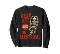 Dead Set on Elettricista Scheletro Divertente Elettricista Felpa