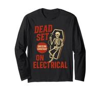 Dead Set on Elettricista Scheletro Divertente Elettricista Maglia a Manica
