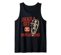 Dead Set on Plumbing Scheletro divertente idraulico Halloween Canotta