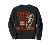 Dead Set on Plumbing Scheletro divertente idraulico Halloween Felpa