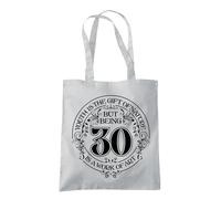 Dead Set Studio Borse regalo per 30° compleanno, in tela, idea per donne nate nel 1995, borsa termica per donna di 30 anni, Grigio chiaro, 10 L