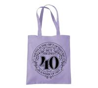Dead Set Studio Borse regalo per il 40° compleanno, in tela, idea per donne nate nel 1985, borsa termica per donna di 40 anni, Lavanda., 10 L