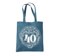 Dead Set Studio Borse regalo per il 40° compleanno, in tela, idea per donne nate nel 1985, borsa termica per donna di 40 anni, Airblue, 10 L