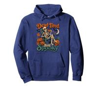 Dead Stired Still Spooky Funny Skeleton Halloween Vintage Felpa con Cappuccio