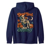 Dead Stired Still Spooky Funny Skeleton Halloween Vintage Felpa con Cappuccio