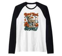 Dead Stired Still Spooky Funny Skeleton Halloween Vintage Maglia con Maniche Raglan