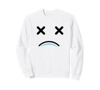 Dead Tired Face - Funny Cartoon White/Blue Felpa