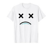 Dead Tired Face - Funny Cartoon White/Blue Maglietta