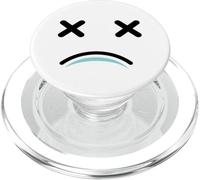 Dead Tired Face - Funny Cartoon White/Blue PopSockets PopGrip per MagSafe