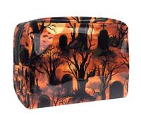 Dead Tree Graves - Trousse per cosmetici da donna, con luna piena, borsa da viaggio grande in PVC per trucchi, con cerniera, Multi, 18.5x7.5x13cm/7.3x3x5.1in, Beauty case